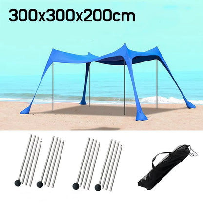 Family Beach Awning Ultralight Sunshade Tent Outdoor Portable UV Beach Shade Cover Waterproof Beach Shade Membrane