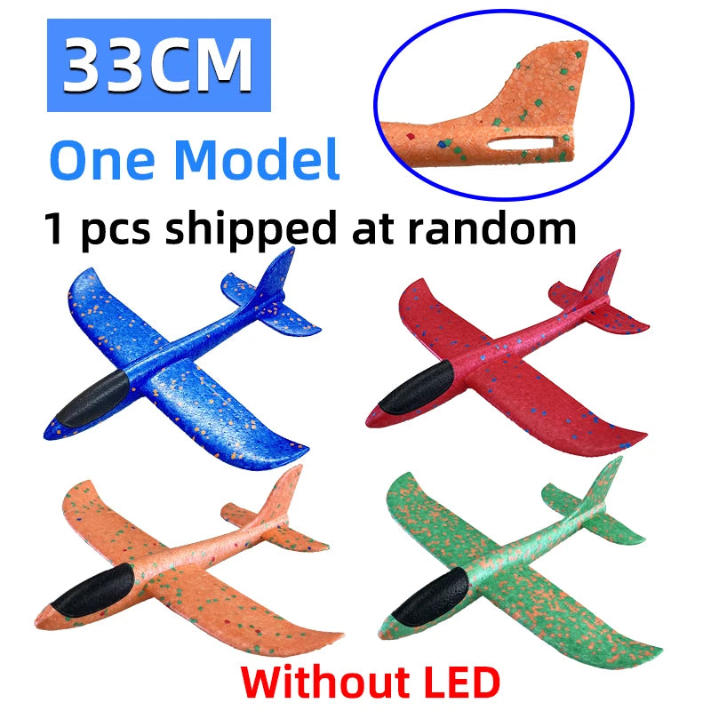 50/33CM Big Foam Plane Glider Hand Throw Airplane Light Inertial Bubble Planes Outdoor Launch Kids Toys for Children Boys Gift