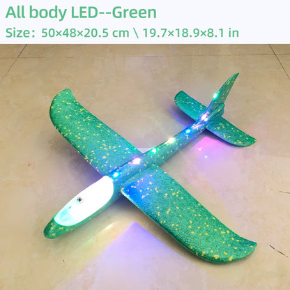 50/33CM Big Foam Plane Glider Hand Throw Airplane Light Inertial Bubble Planes Outdoor Launch Kids Toys for Children Boys Gift