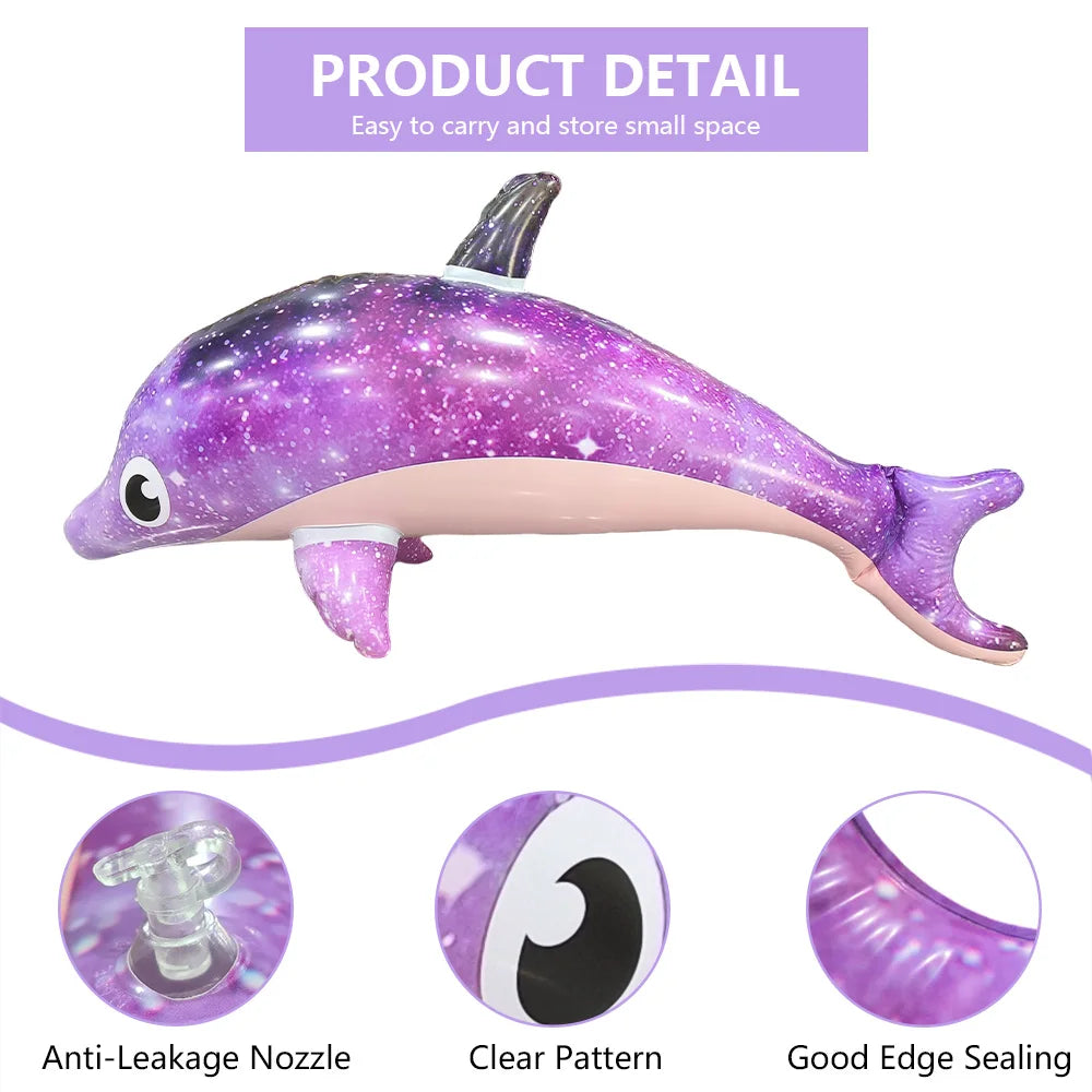 1Pc Purple Inflatable Dolphin Beach Pool Swimming Game Toy Water Sports Inflatable Toys Gift