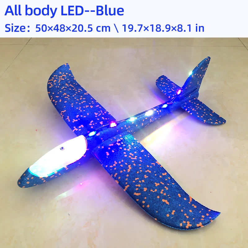 50/33CM Big Foam Plane Glider Hand Throw Airplane Light Inertial Bubble Planes Outdoor Launch Kids Toys for Children Boys Gift
