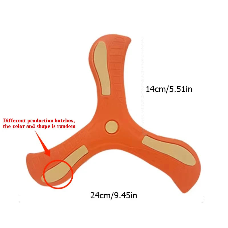 Outdoor Sport Flying Disc Toy Soft EVA Touching Boomerang Return Dart Three-Leaf Cross Hand Throw Spinner Interactive Game