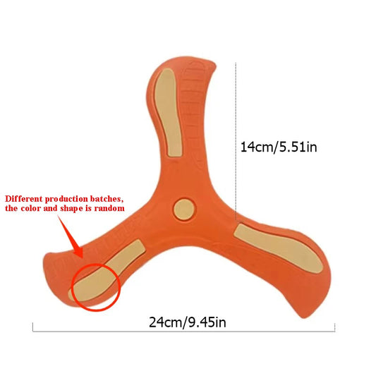 Outdoor Sport Flying Disc Toy Soft EVA Touching Boomerang Return Dart Three-Leaf Cross Hand Throw Spinner Interactive Game