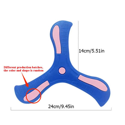 Outdoor Sport Flying Disc Toy Soft EVA Touching Boomerang Return Dart Three-Leaf Cross Hand Throw Spinner Interactive Game