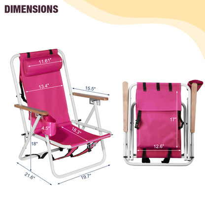 2Pcs 23X21.7X31.5In Beach Chair