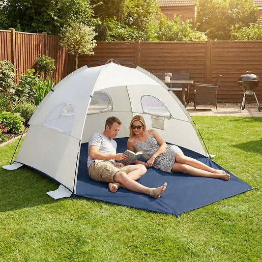 Portable Pop-Up Beach Tent for Couples Outdoor Sunshade Ideal for Spring Break Picnics and Beach Dates