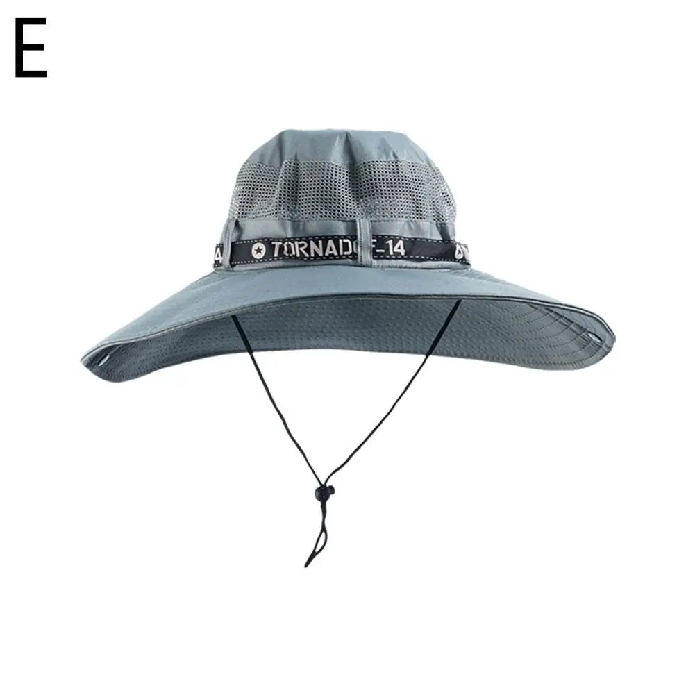 Summer Large Sun Hat Men Women Breathable Fishing Caps Sun UV Protection Mesh Fisherman Hat Hiking Outdoor Beach Cap