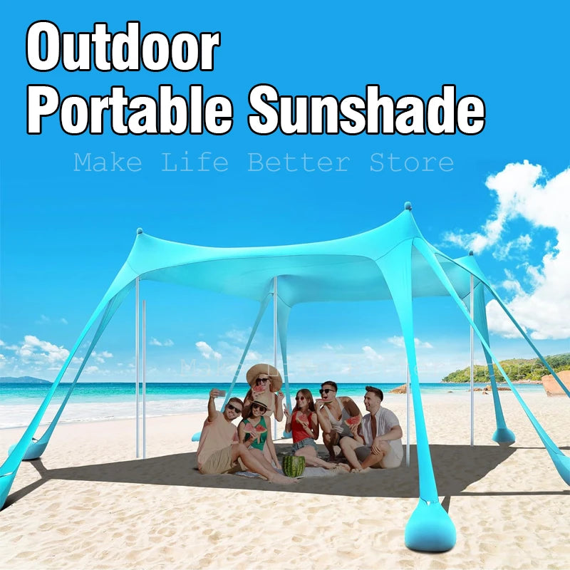 Family Beach Awning Ultralight Sunshade Tent Outdoor Portable UV Beach Shade Cover Waterproof Beach Shade Membrane