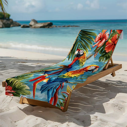 Tropical Paradise Beach Towel: Parrots & Flowers for Summer Fun Suitable for Towels, Bath Towels, Beach Towels
