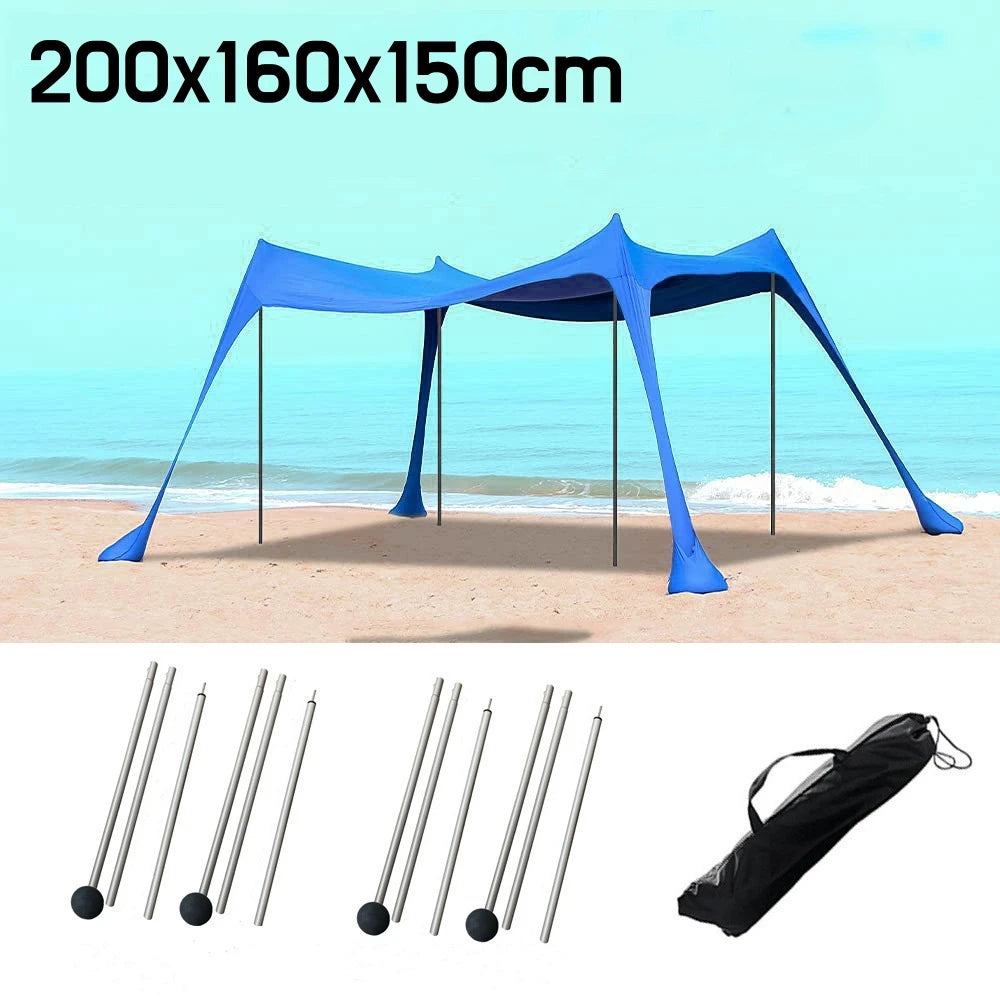Family Beach Awning Ultralight Sunshade Tent Outdoor Portable UV Beach Shade Cover Waterproof Beach Shade Membrane