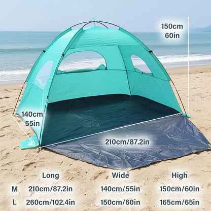 Portable Pop-Up Beach Tent for Couples Outdoor Sunshade Ideal for Spring Break Picnics and Beach Dates