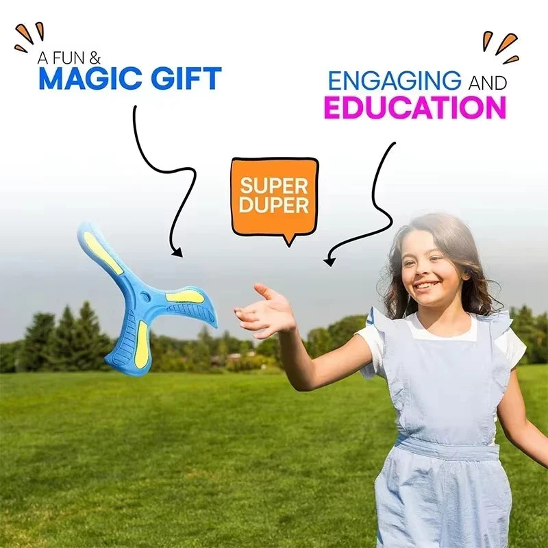 Outdoor Sport Flying Disc Toy Soft EVA Touching Boomerang Return Dart Three-Leaf Cross Hand Throw Spinner Interactive Game