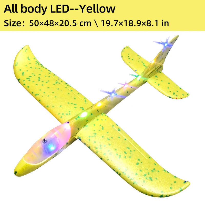 50/33CM Big Foam Plane Glider Hand Throw Airplane Light Inertial Bubble Planes Outdoor Launch Kids Toys for Children Boys Gift
