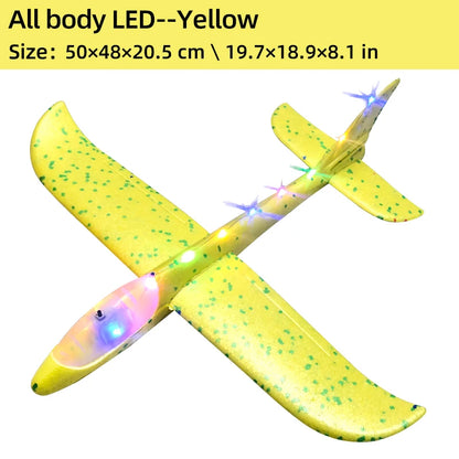 50/33CM Big Foam Plane Glider Hand Throw Airplane Light Inertial Bubble Planes Outdoor Launch Kids Toys for Children Boys Gift