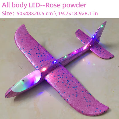 50/33CM Big Foam Plane Glider Hand Throw Airplane Light Inertial Bubble Planes Outdoor Launch Kids Toys for Children Boys Gift