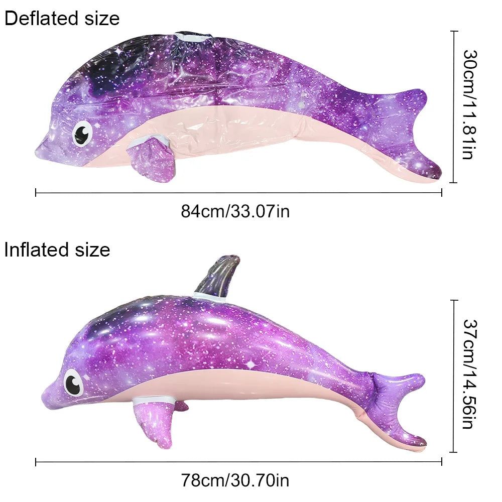 1Pc Purple Inflatable Dolphin Beach Pool Swimming Game Toy Water Sports Inflatable Toys Gift