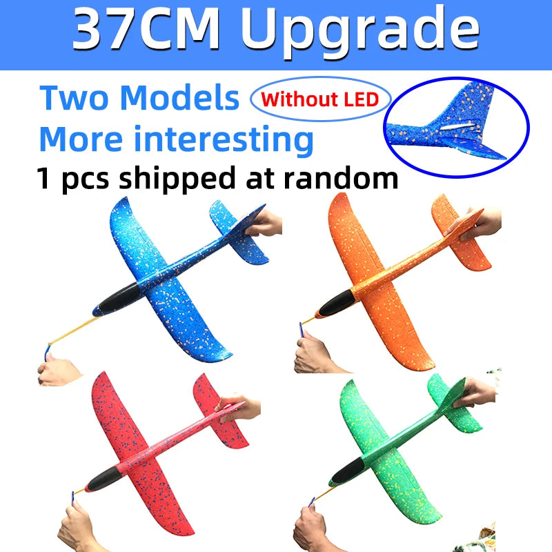 50/33CM Big Foam Plane Glider Hand Throw Airplane Light Inertial Bubble Planes Outdoor Launch Kids Toys for Children Boys Gift