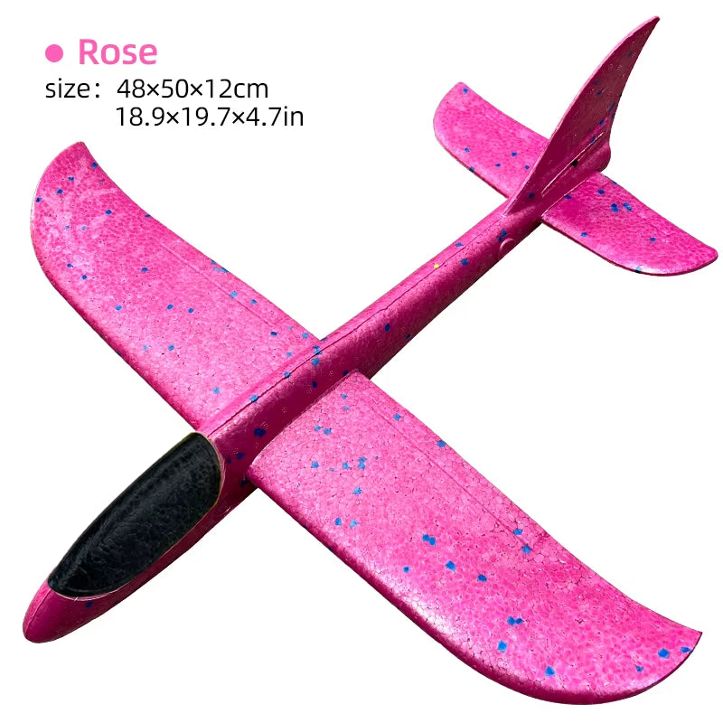 50/33CM Big Foam Plane Glider Hand Throw Airplane Light Inertial Bubble Planes Outdoor Launch Kids Toys for Children Boys Gift