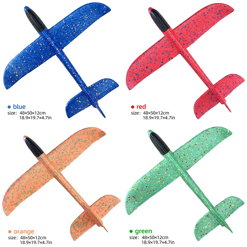 50/33CM Big Foam Plane Glider Hand Throw Airplane Light Inertial Bubble Planes Outdoor Launch Kids Toys for Children Boys Gift