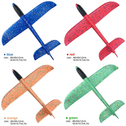 50/33CM Big Foam Plane Glider Hand Throw Airplane Light Inertial Bubble Planes Outdoor Launch Kids Toys for Children Boys Gift
