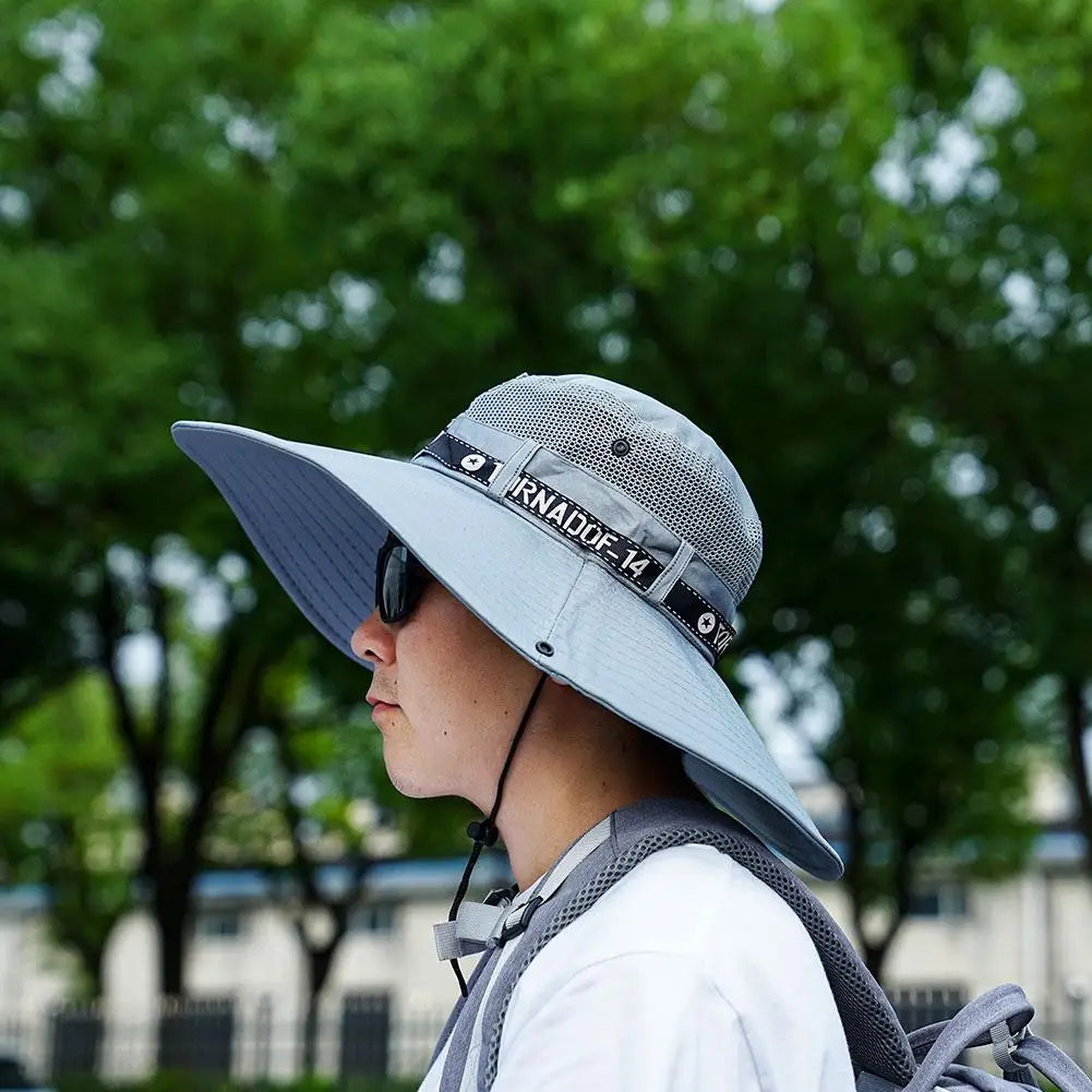 Summer Large Sun Hat Men Women Breathable Fishing Caps Sun UV Protection Mesh Fisherman Hat Hiking Outdoor Beach Cap