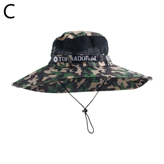 Summer Large Sun Hat Men Women Breathable Fishing Caps Sun UV Protection Mesh Fisherman Hat Hiking Outdoor Beach Cap