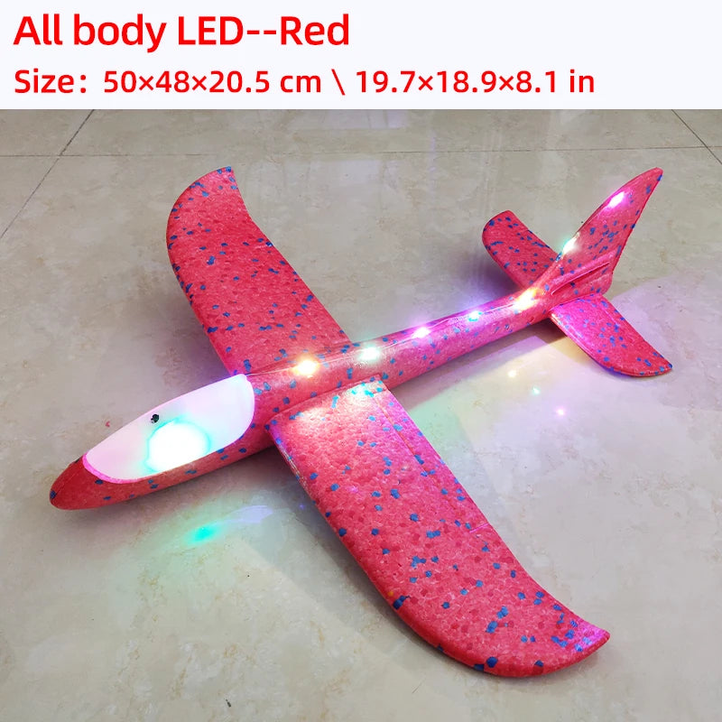 50/33CM Big Foam Plane Glider Hand Throw Airplane Light Inertial Bubble Planes Outdoor Launch Kids Toys for Children Boys Gift