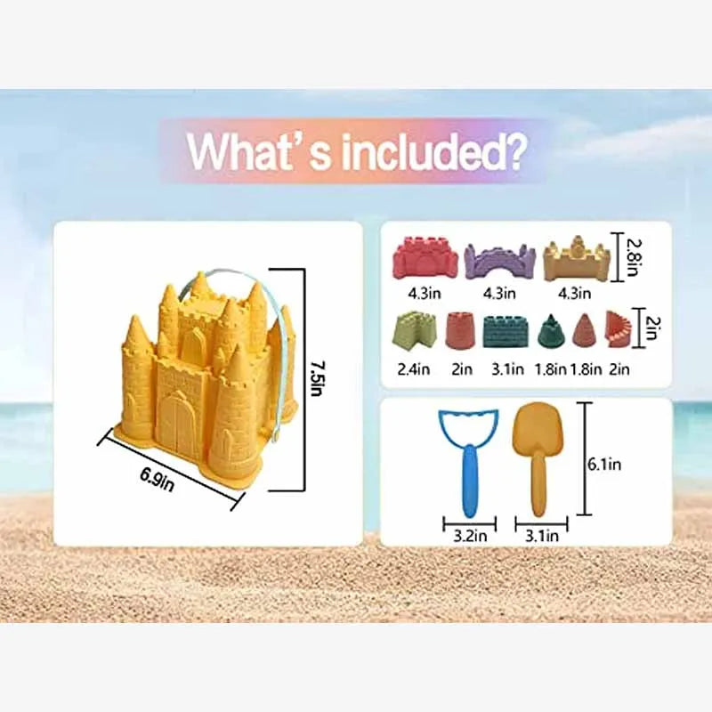 2024 New Beach Sand Toys Set Creative Children'S Pyramid Castle Sand Mold Fun Outdoor Games Beach Accessories for Boys Girls