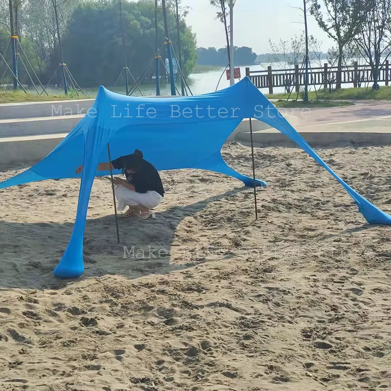 Family Beach Awning Ultralight Sunshade Tent Outdoor Portable UV Beach Shade Cover Waterproof Beach Shade Membrane