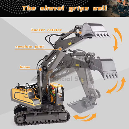 Remote Control Excavator 4X4 Alloy Dump Truck Bulldozer Radio Model RC Car Construction Vehicle Toy Children Kids Gifts