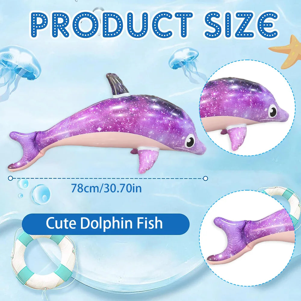 1Pc Purple Inflatable Dolphin Beach Pool Swimming Game Toy Water Sports Inflatable Toys Gift