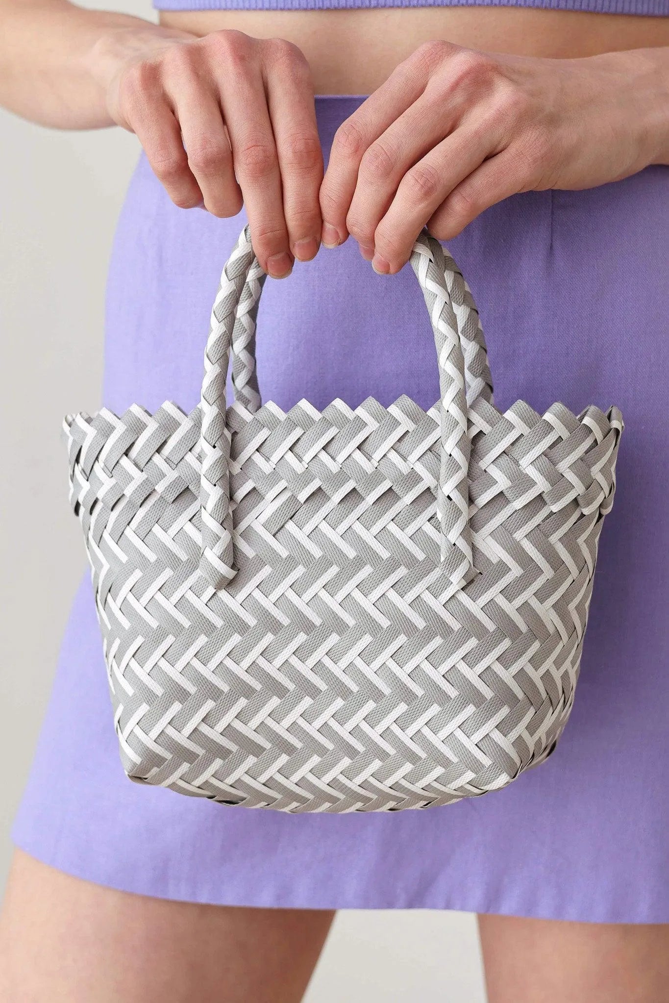 Basket Wave Woven Beach Tote Bag / Bundle of 3 Pcs