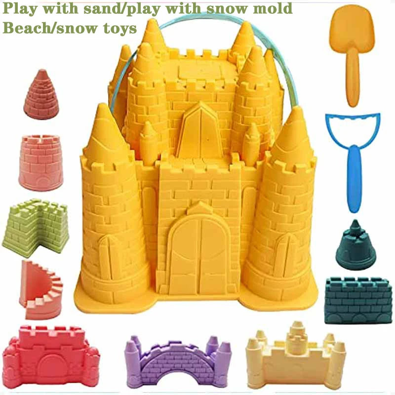 2024 New Beach Sand Toys Set Creative Children'S Pyramid Castle Sand Mold Fun Outdoor Games Beach Accessories for Boys Girls