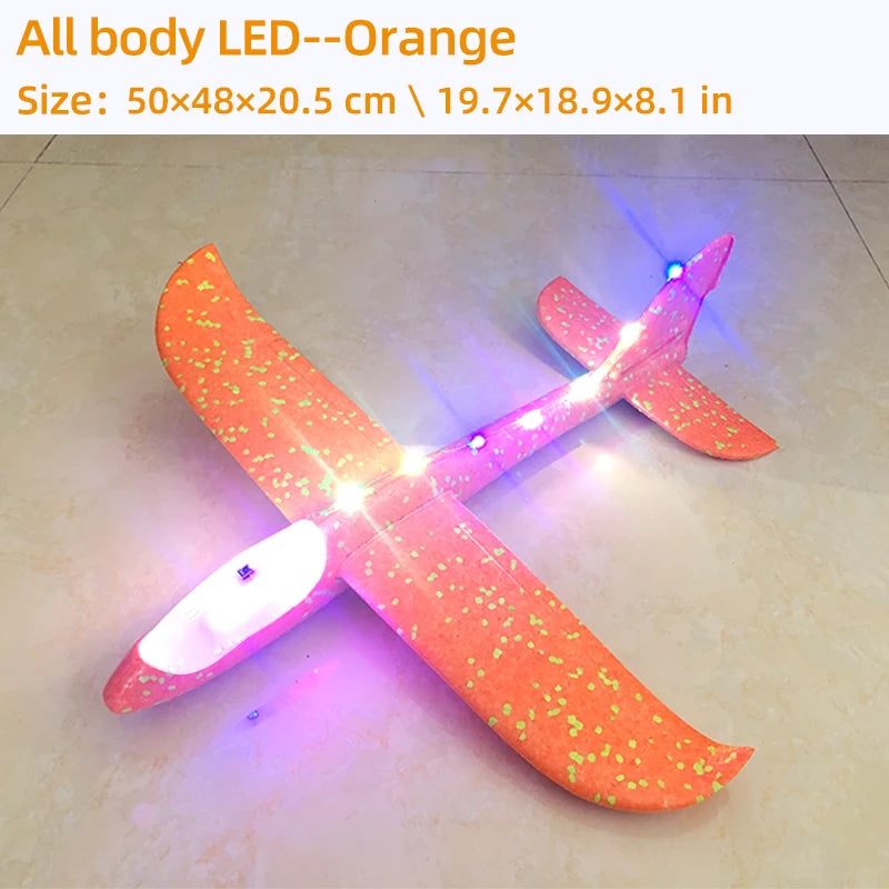 50/33CM Big Foam Plane Glider Hand Throw Airplane Light Inertial Bubble Planes Outdoor Launch Kids Toys for Children Boys Gift