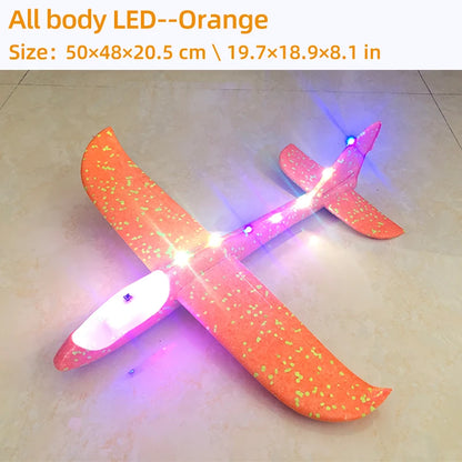 50/33CM Big Foam Plane Glider Hand Throw Airplane Light Inertial Bubble Planes Outdoor Launch Kids Toys for Children Boys Gift