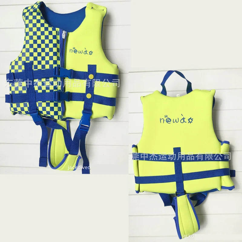 Kids Swimming Jacket Neoprene Safety Life Vest Water Sports Kayaking Boating Swimming Drifting Swimsuit Swimwear Bathing Suits